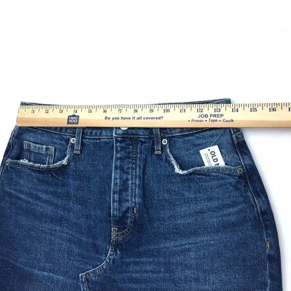 NEW Old Navy Women's Denim Jean Skirt Distressed Button Fly Frayed Hem size 4 - Picture 4 of 9